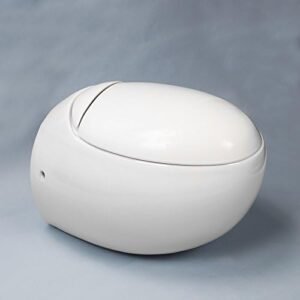WC suspendu œuf Ove 59x41 cm blanc avec abattant
