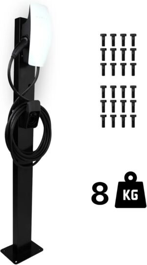 Poteau borne Tesla Wall Connector LDY, acier noir 149 cm