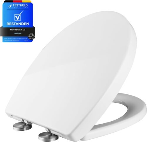 Abattant WC Ibergrif M41002 forme O frein de chute blanc