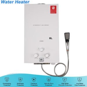 Chauffe-eau gaz 8L 16 kW propane instantané - douche pluie