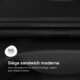 WC suspendu Prime Fit noir sans rebord, plaque et abattant