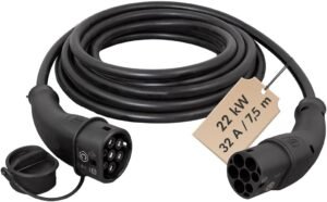 Câble de recharge Type 2 32A 22 kW 7,5 m Logilink certifié
