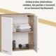 Meuble haut WC suspendu AKORD L60 2 portes Chêne/Blanc