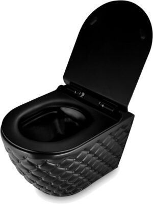 WC suspendu noir mat - cuvette céramique SoftClose