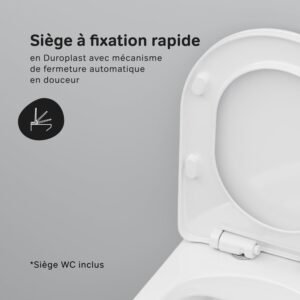 WC suspendu mural AM.PM sans rebord céramique X-Joy S