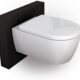WC suspendu BERNSTEIN sans rebords blanc abattant standard