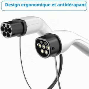 Câble de recharge Type 2 VE 22 kW 32 A 3 phases 15 m