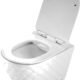 WC suspendu blanc sans bride avec abattant Softclose