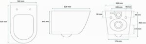 WC suspendu doré - cuvette céramique avec siège softclose