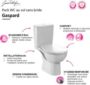 WC au sol sans bride Jacob Delafon - Abattant soft-close