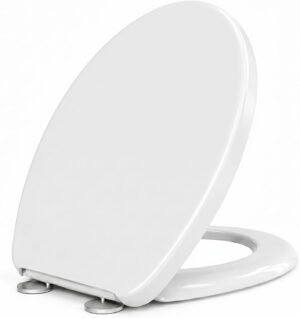 Abattant WC ovale amorti, libération rapide, blanc