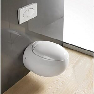 WC suspendu œuf Ove 59x41 cm blanc avec abattant