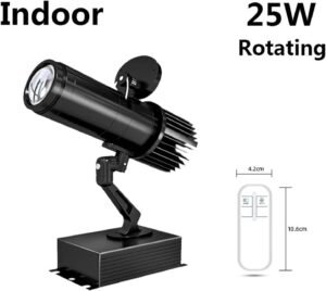 Projecteur GOBO 25W LED rotatif intérieur/extérieur pour logo pub