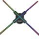 Projecteur holographique 3D ventilateur 60cm 720 LED 32 Go
