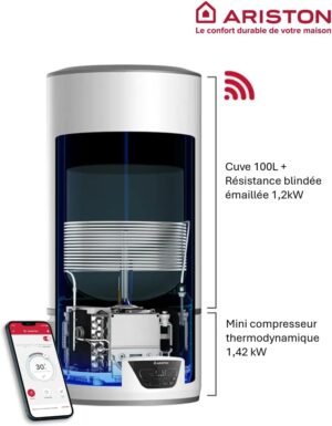 Chauffe-eau thermodynamique 100L Ariston Lydos Hybrid