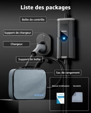 Borne de recharge électrique Bokman 7,4kW Prise CEE P17