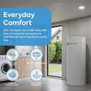 Ballon d'eau chaude TECHGLOBE 150 L inox, 2 échangeurs