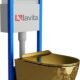 Lavita Élément mural WC Sofi Slim Gold 40 cm Kit complet