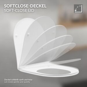 WC suspendu ECD Germany 54cm sans rebord, abattant Duroplast
