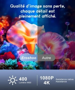 Vidéoprojecteur 1080P natif Mini Smart compatible 4K