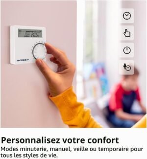 Thermostat programmable sans fil pour chaudière contact sec