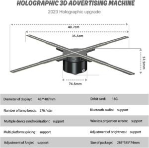 Ventilateur holographique 3D LED HD lecteur intelligent