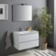 Meuble salle de bain suspendu 80 cm Kiamami Valentina blanc brillant