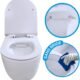 WC sans bride — Pack cuvette suspendue + plaque inox