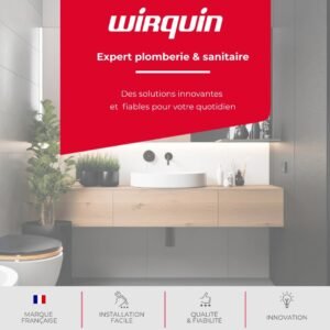 Mécanisme chasse d'eau Wirquin câble rouge/blanc WC suspendu