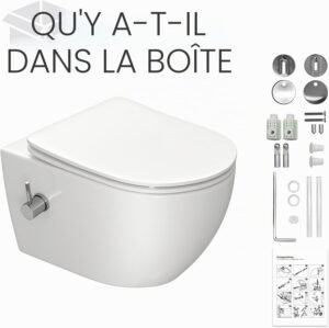 WC de douche suspendu fonction bidet 53 x 36 x 35 cm