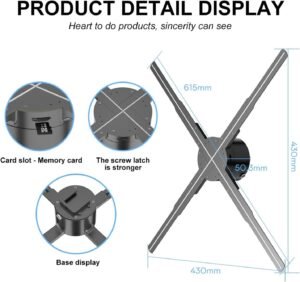 Ventilateur holographique 3D LED HD lecteur intelligent