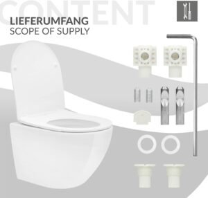 WC suspendu sans bride ECD Germany 49 cm blanc antibactérien