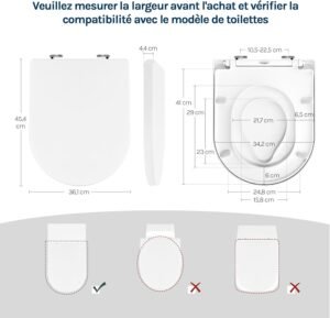 61DfNuNaTFL._AC_SL1500_.jpg Abattant WC WOLTU Soft-close Siège enfant magnétique blanc