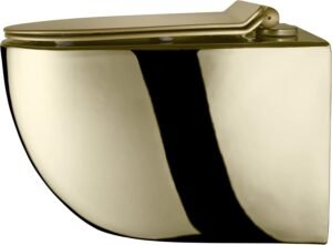 WC suspendu doré - cuvette céramique avec siège softclose