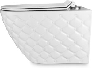 WC suspendu blanc sans bride avec abattant Softclose