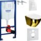 WC suspendu LAVITA sans bord doré/blanc abattant SoftClose