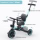 Tricycle draisienne 5 en 1 newyoo 1-3 ans bleu avec barre