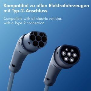 Câble de recharge Type 2 32A 22 kW 7,5 m Logilink certifié
