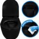 WC suspendu sans bride noir, abattant ultra fin déclipsable