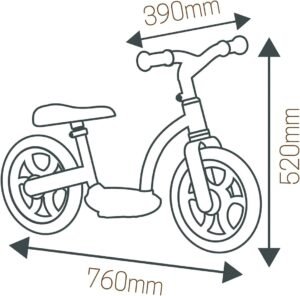 Draisienne Smoby - roues silencieuses, selle réglable