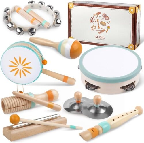 Instruments de musique Montess Instruments de musique Montessori 8 en 1 1-3 ans cadeau