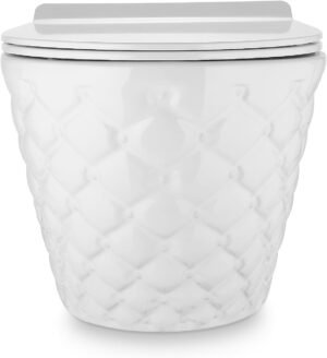 WC suspendu blanc sans bride avec abattant Softclose