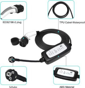 61L05C3MYaL._AC_SL1416_.jpg Chargeur voiture électrique portable Type 2 3,6 kW 6-16 A 7 m