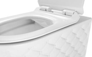 WC suspendu blanc sans bride avec abattant Softclose