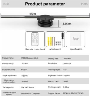 Projecteur holographique 3D 42cm - 244 LED, App, logo personnalisé