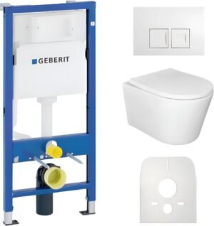 Kit WC suspendu Lavita Duofix Basic blanc sans bride