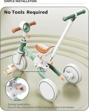 Tricycle 5 en 1 LOL-FUN - Direction & Poignée (1-4 ans)