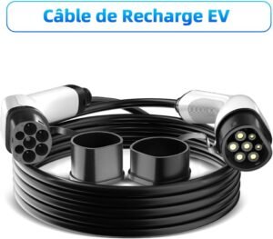 Câble de recharge Type 2 VE 22 kW 32 A 3 phases 15 m
