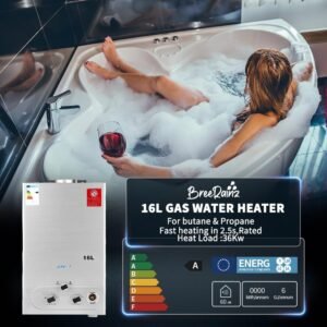 Chauffe-eau à gaz 16 L/min BreeRainz basse pression