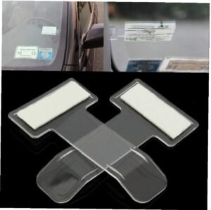 Porte-tickets pare-brise adhésif 2 pièces plastique